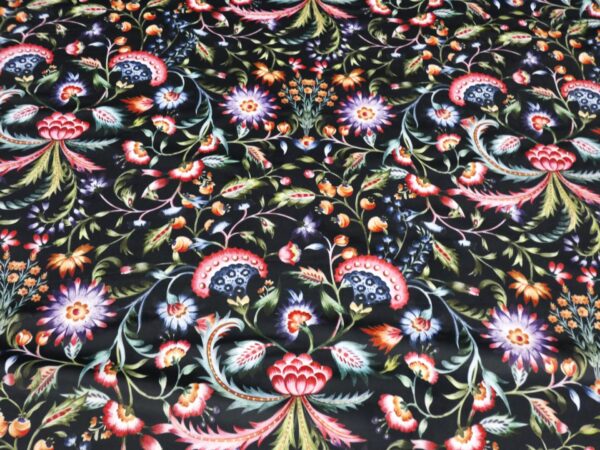 Byron Charcoal Printed Velvet Fabric4