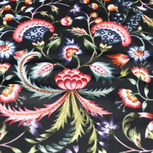 Byron Charcoal Printed Velvet Fabric