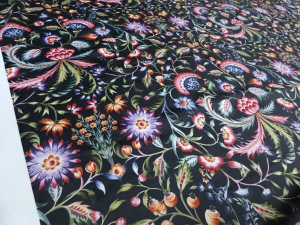 Byron Charcoal Printed Velvet Fabric