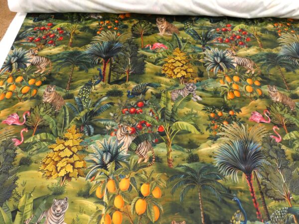 Royal Gardens Printed Velvet Fabric