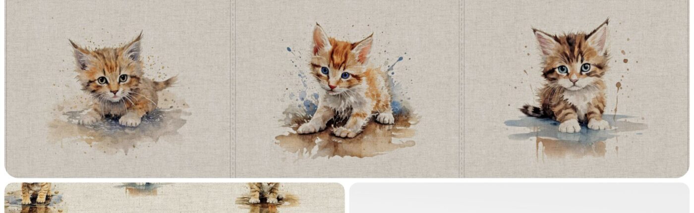 CUTE KITTENS CUSHION PANELS