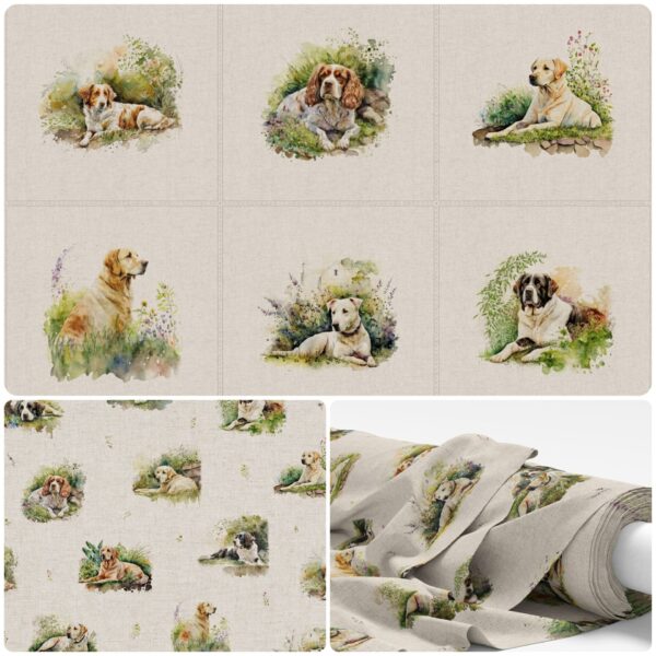 GARDEN DOGS CUSHION PANELS