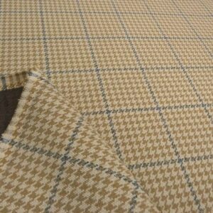 BEIGE Tweed Style Checked Upholstery Cushion Fabric