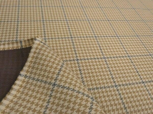 BEIGE Tweed Style Checked Upholstery Cushion Fabric