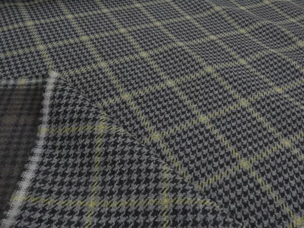 GREY Tweed Style Checked Upholstery Cushion Fabric