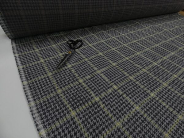 GREY Tweed Style Check Upholstery Cushion Fabric