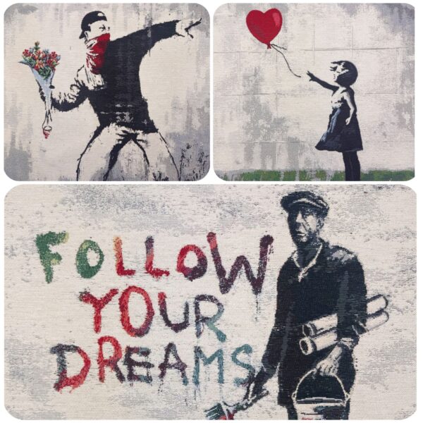 Banksy Tapestry Cushion Panels