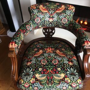 Strawberry Thief Black Velvet Chair