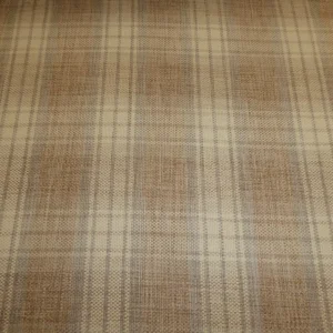 LOMOND NATURAL Tartan Check Linen Weave Fabric