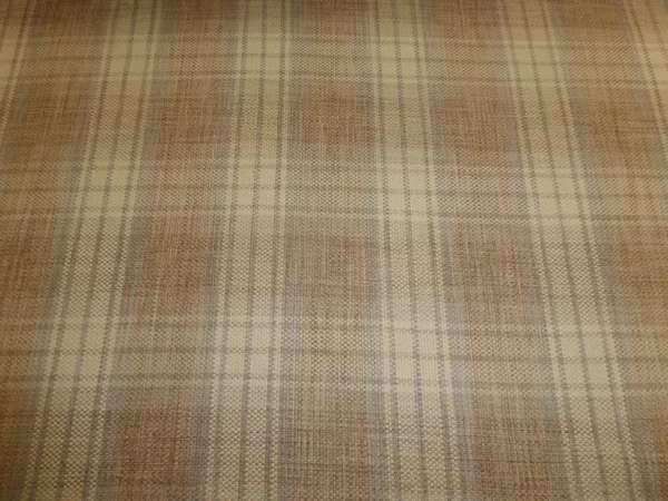 LOMOND NATURAL Tartan Check Linen Weave Fabric