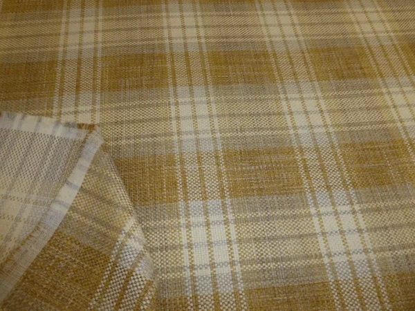 LOMOND OCHRE Tartan Check Linen Weave Fabric