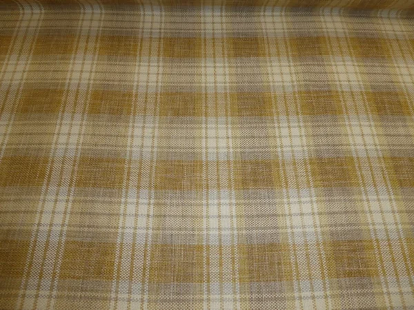 LOMOND OCHRE Tartan Check Linen Weave Fabric by Porter & Stone