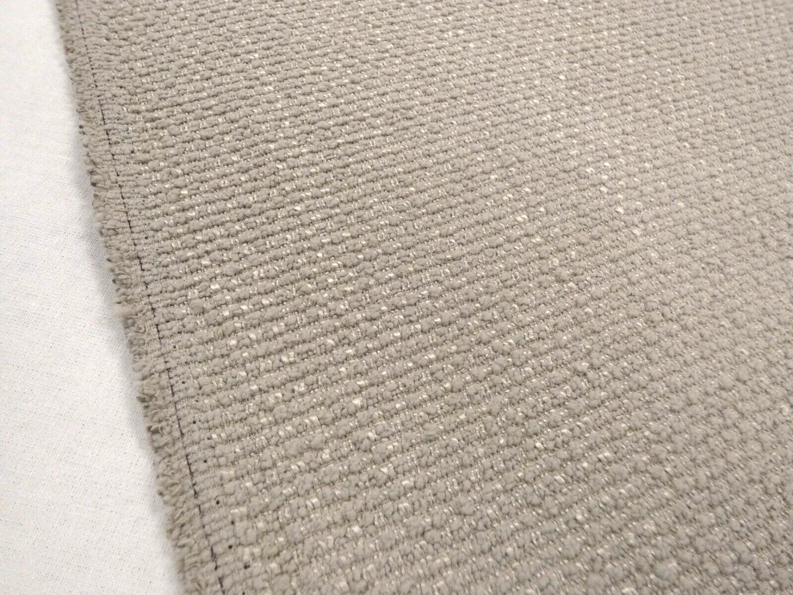 Stone Chunky Boucle Chenille Upholstery Fabric