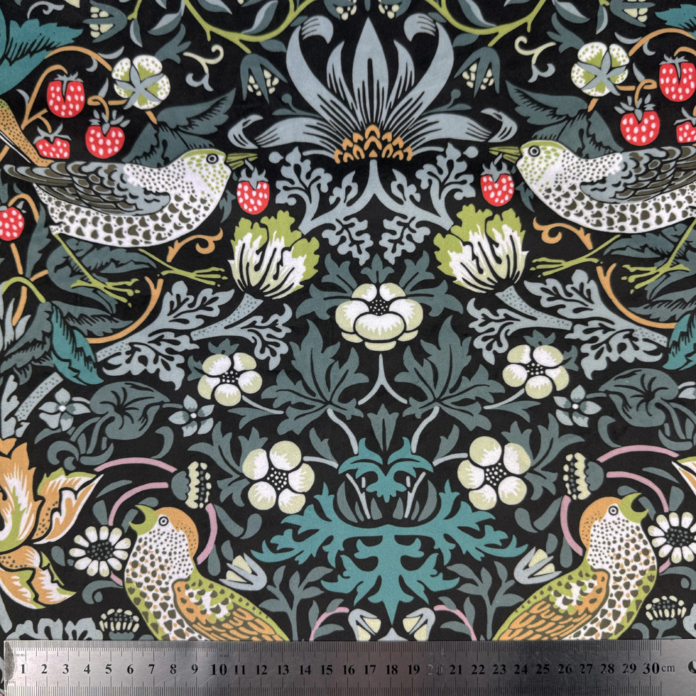 Strawberry Thief Velvet Fabric TEALWOOD 3