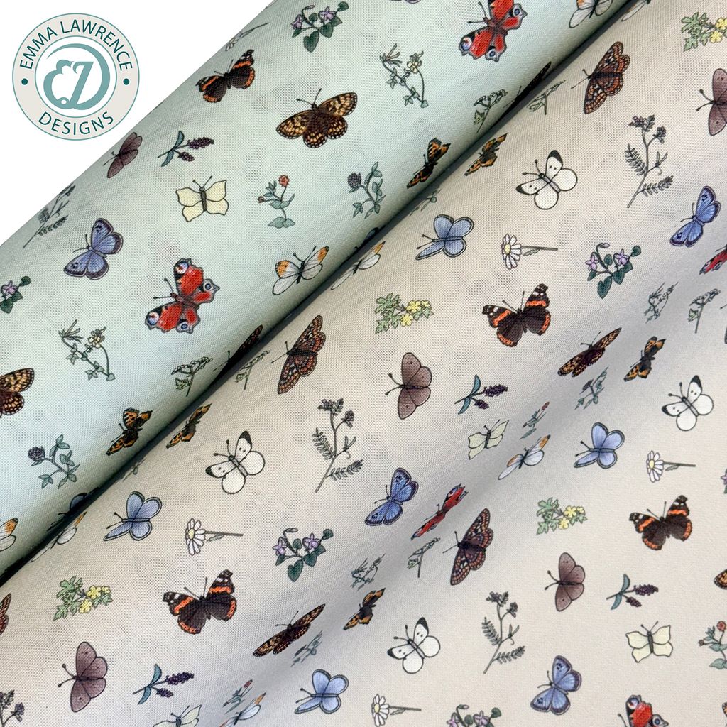 Flutter and Fern by Emma Lawrence Cotton Fabric
