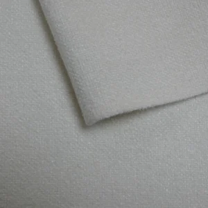 Ivory Plain Mini Boucle Weave Fabric