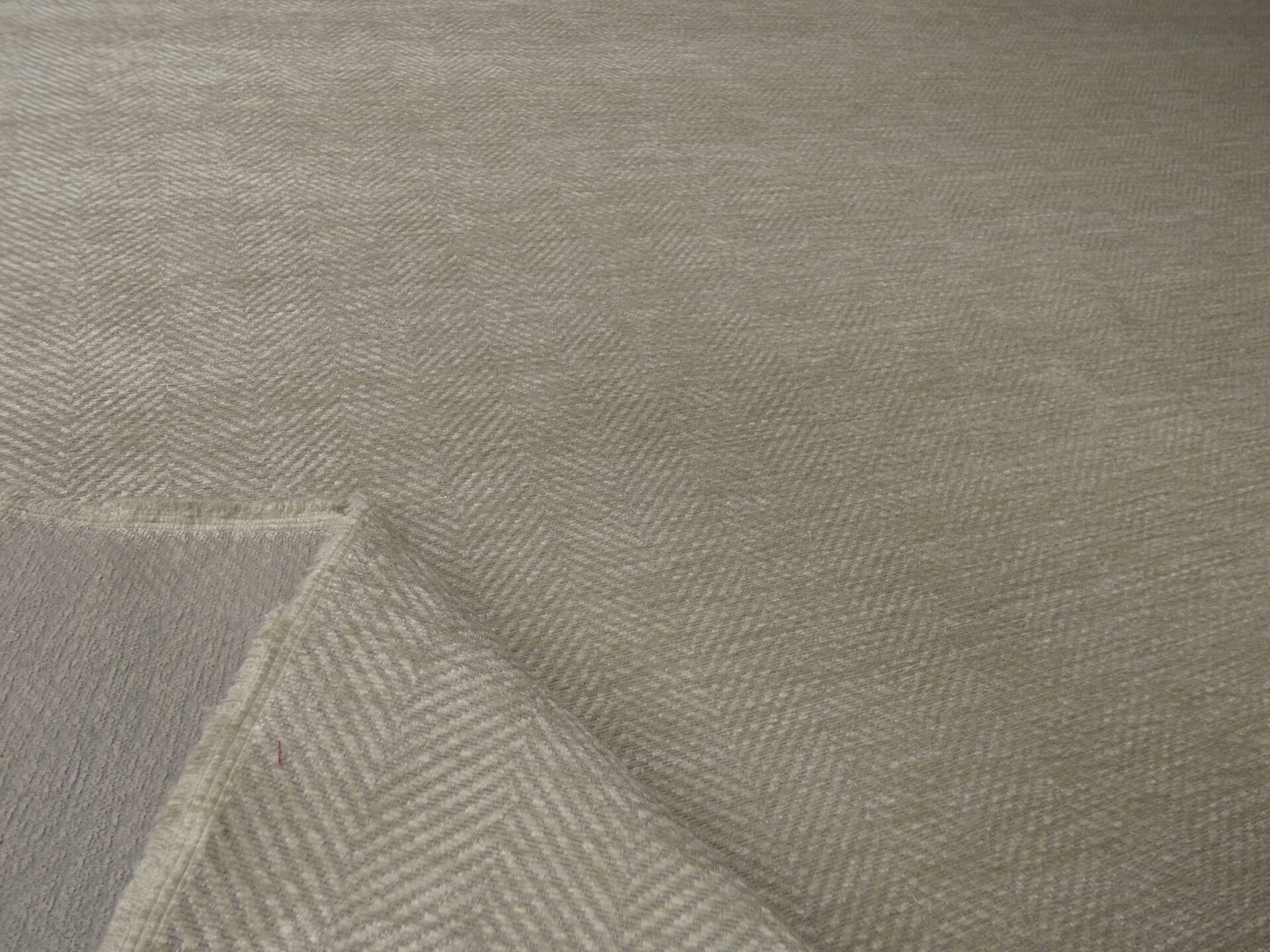 LAURA ASHLEY EDWIN CHENILLE NATURAL Herringbone Upholstery Fabric