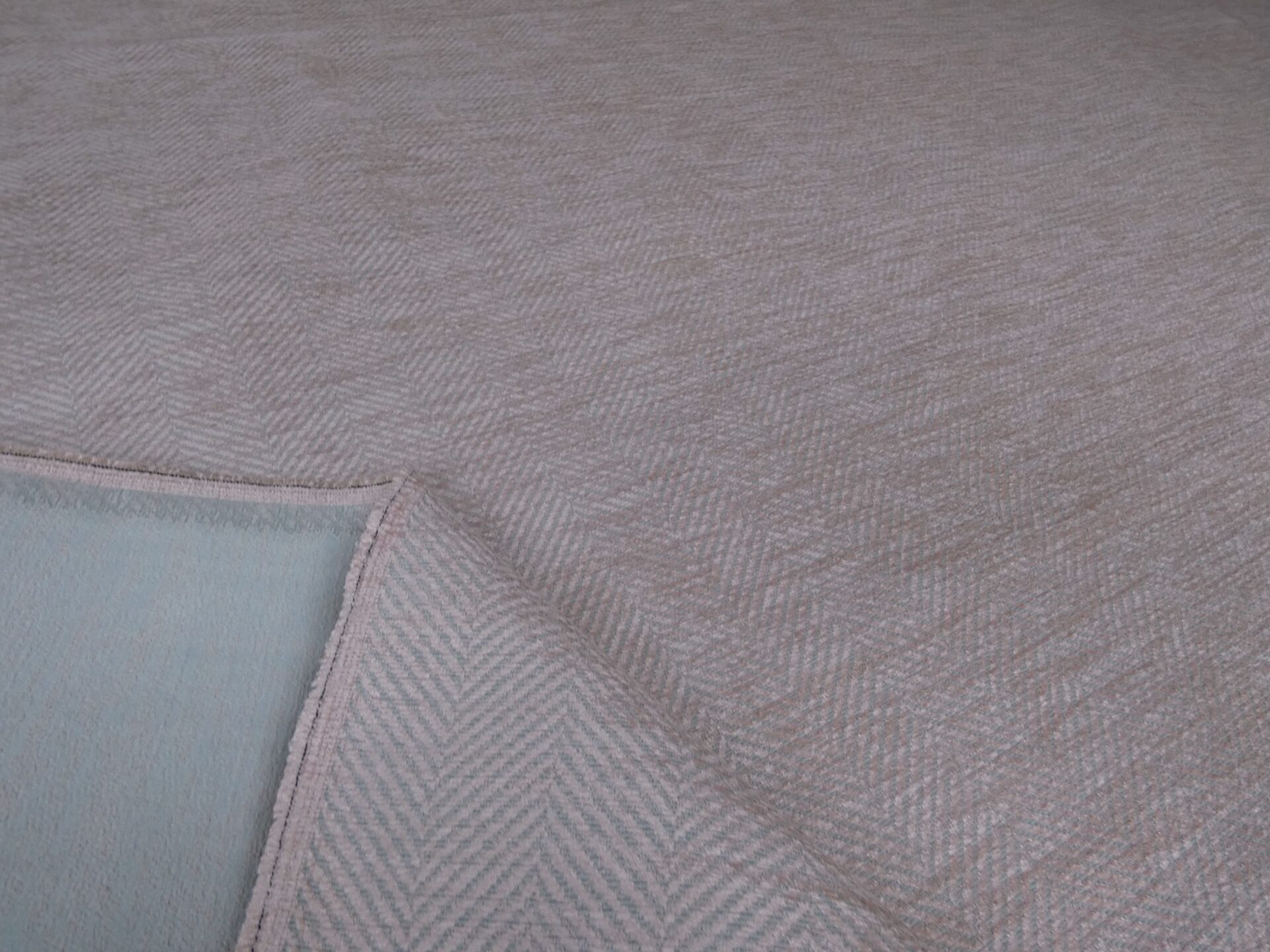 LAURA ASHLEY EDWIN CHENILLE BLUSH Herringbone Upholstery Fabric