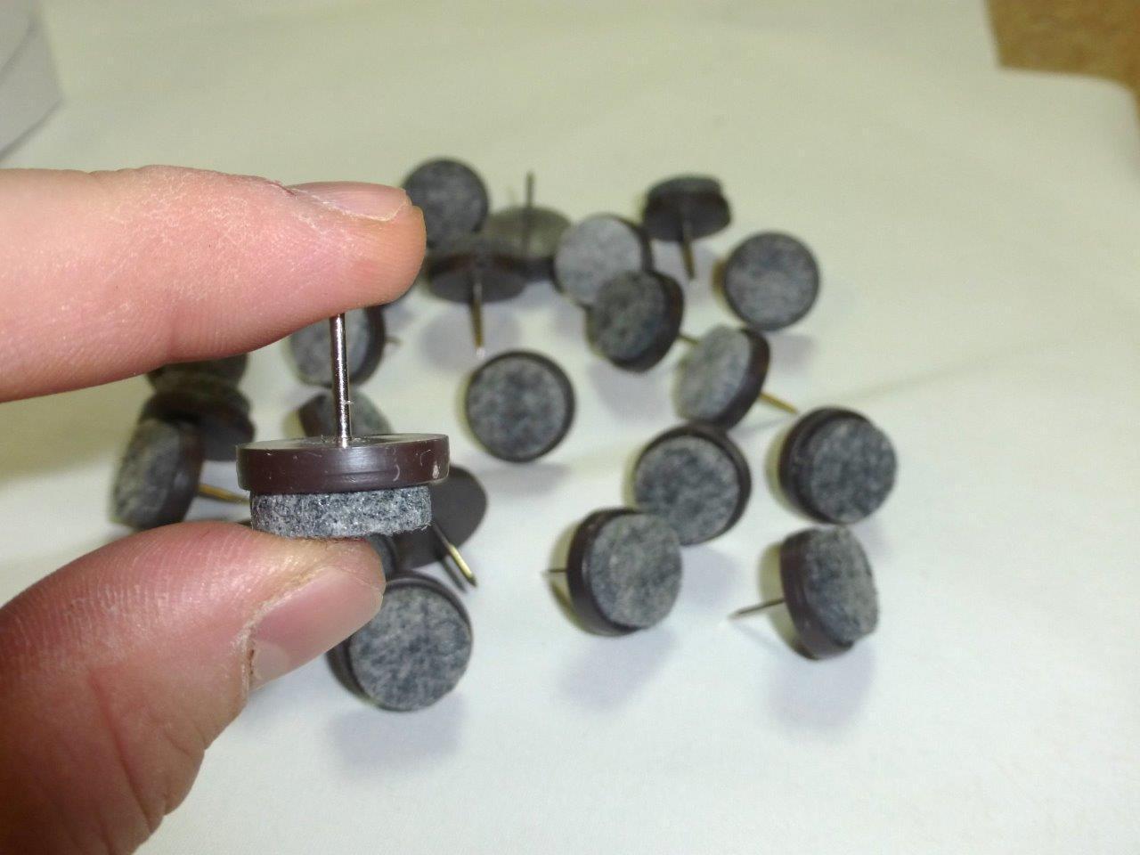 Nail-On Felt Furniture Pads For Floor Protectors, Black Wool Felt Glides, Made In Germany, Various Sizes