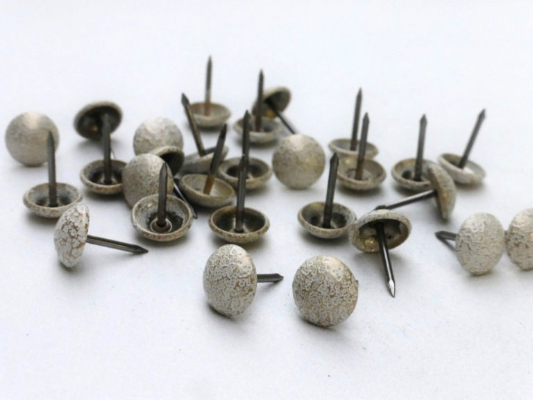 WHITE & GOLD - DECORATIVE UPHOLSTERY NAILS / STUDS / TACKS - Ellbee Fabrics