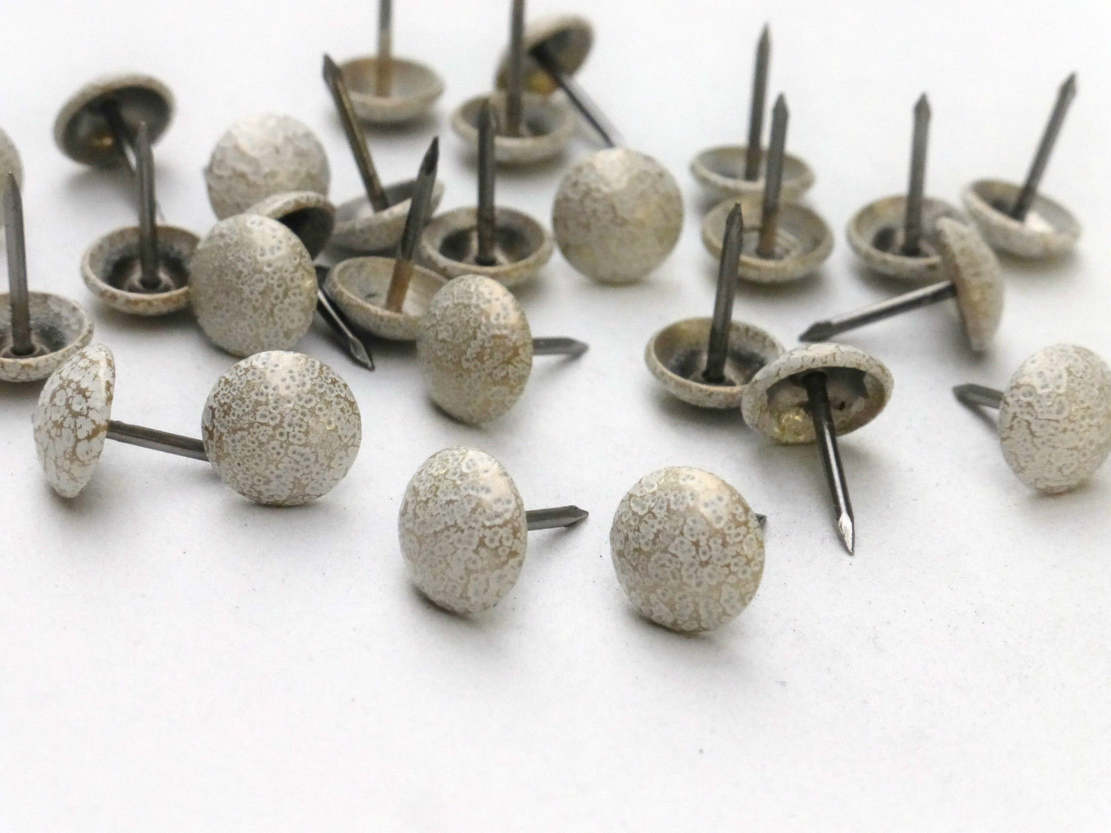WHITE and GOLD DECORATIVE UPHOLSTERY NAILS / STUDS / TACKS ...